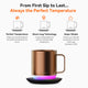 Vsitoo S6 Plus smart mug with copper color, coffee mug sizes are 12oz, self heating coffee from first sip to last.