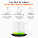 Vsitoo S6 Plus smart mug with white color, coffee mug sizes are 12oz, self heating coffee from first sip to last.