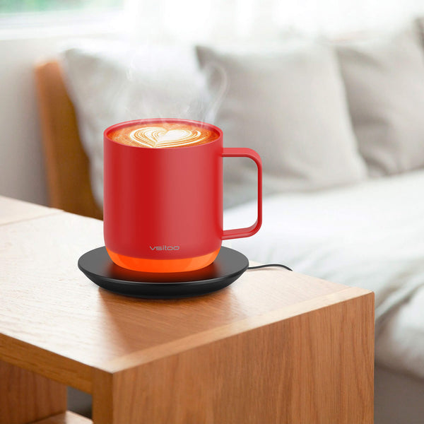 Vsitoo S6 plus smart mug, battery powered coffee mug for red color, which is a good heating mug for coffee lovers.