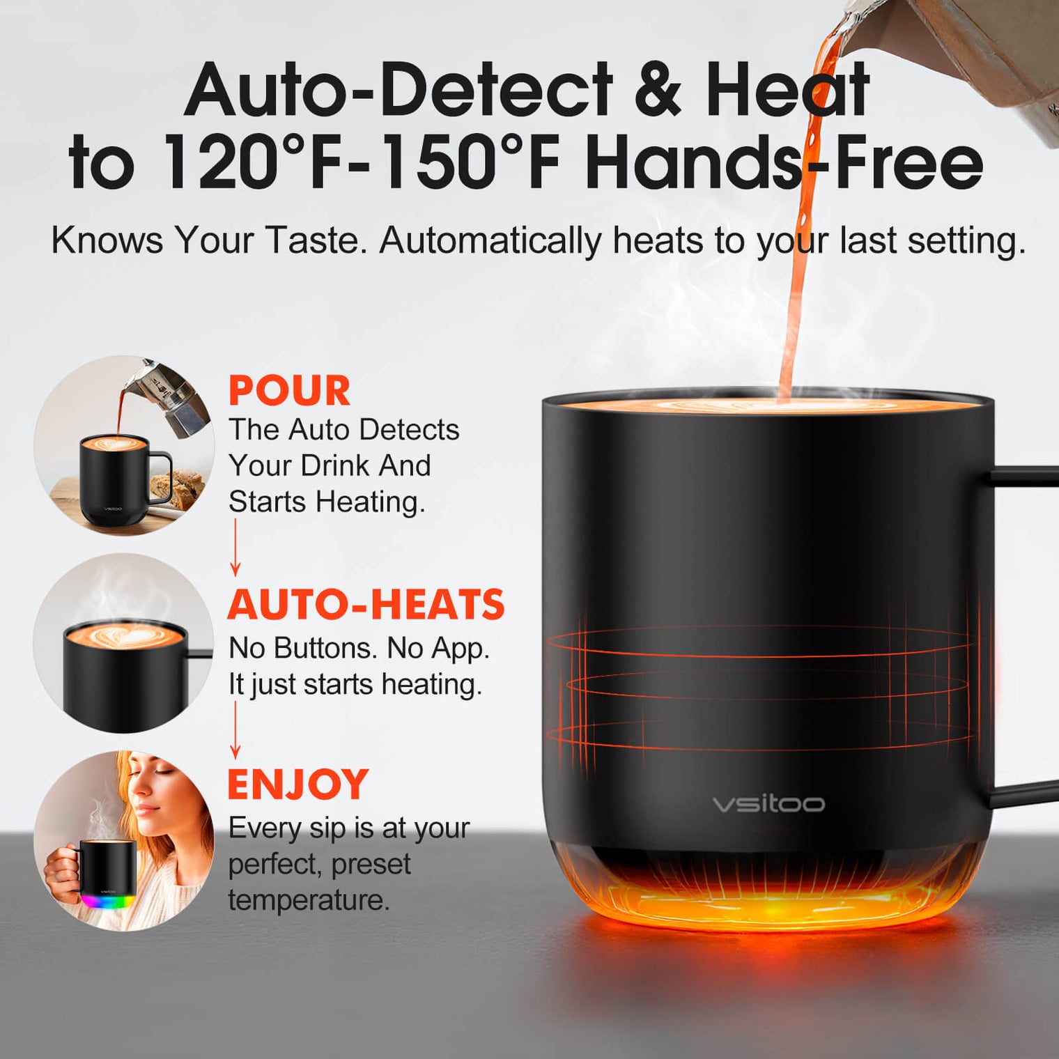 VSITOO AI Self-Heated Coffee Mug-S6 Plus VSITOO
