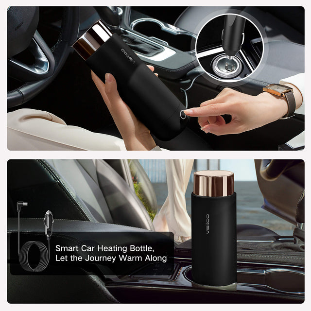Vsitoo H1 black heated coffee travel mug, the smart car heating bottle, let your journey warm along.