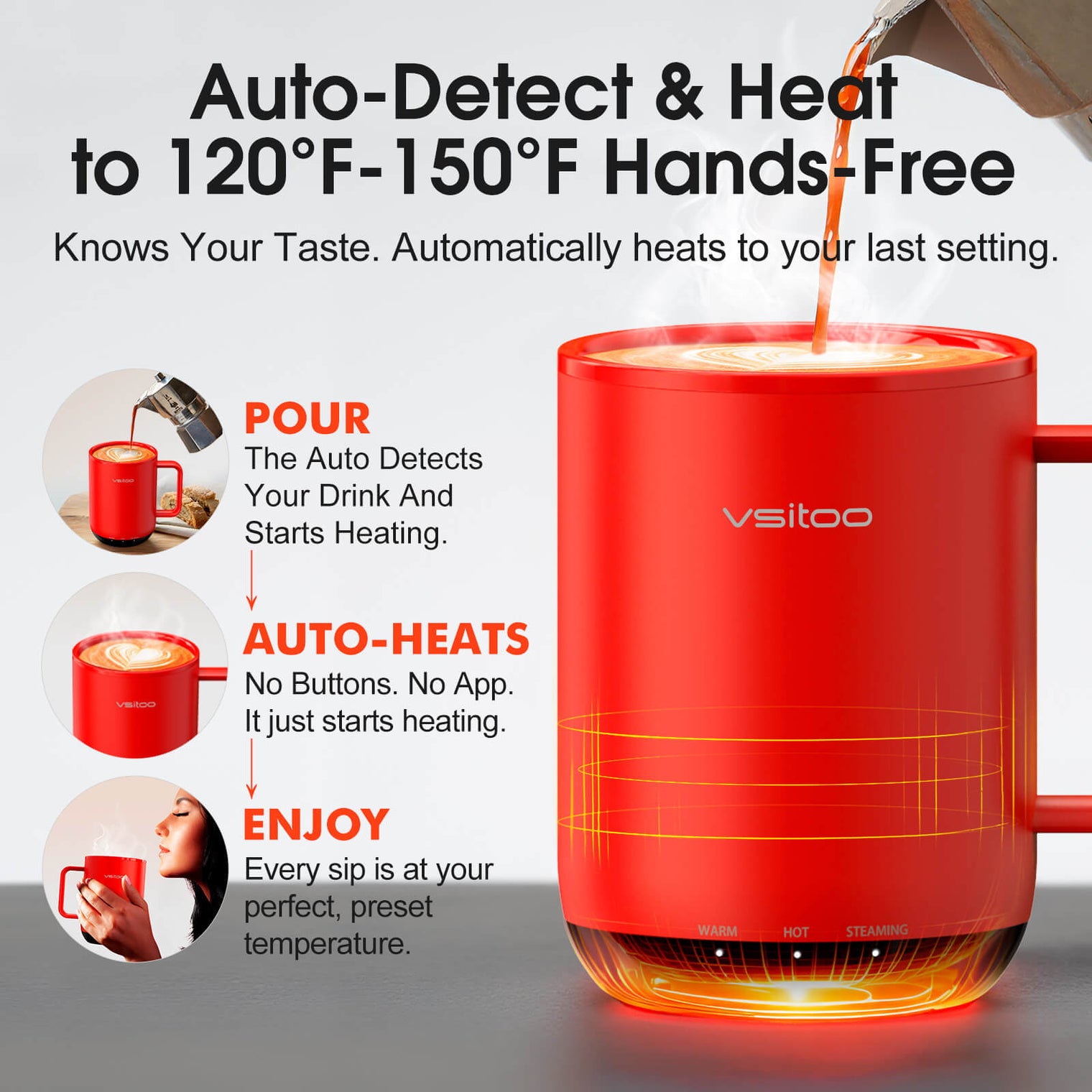 VSITOO AI Self-Heated Coffee Mug-S3 Plus VSITOO