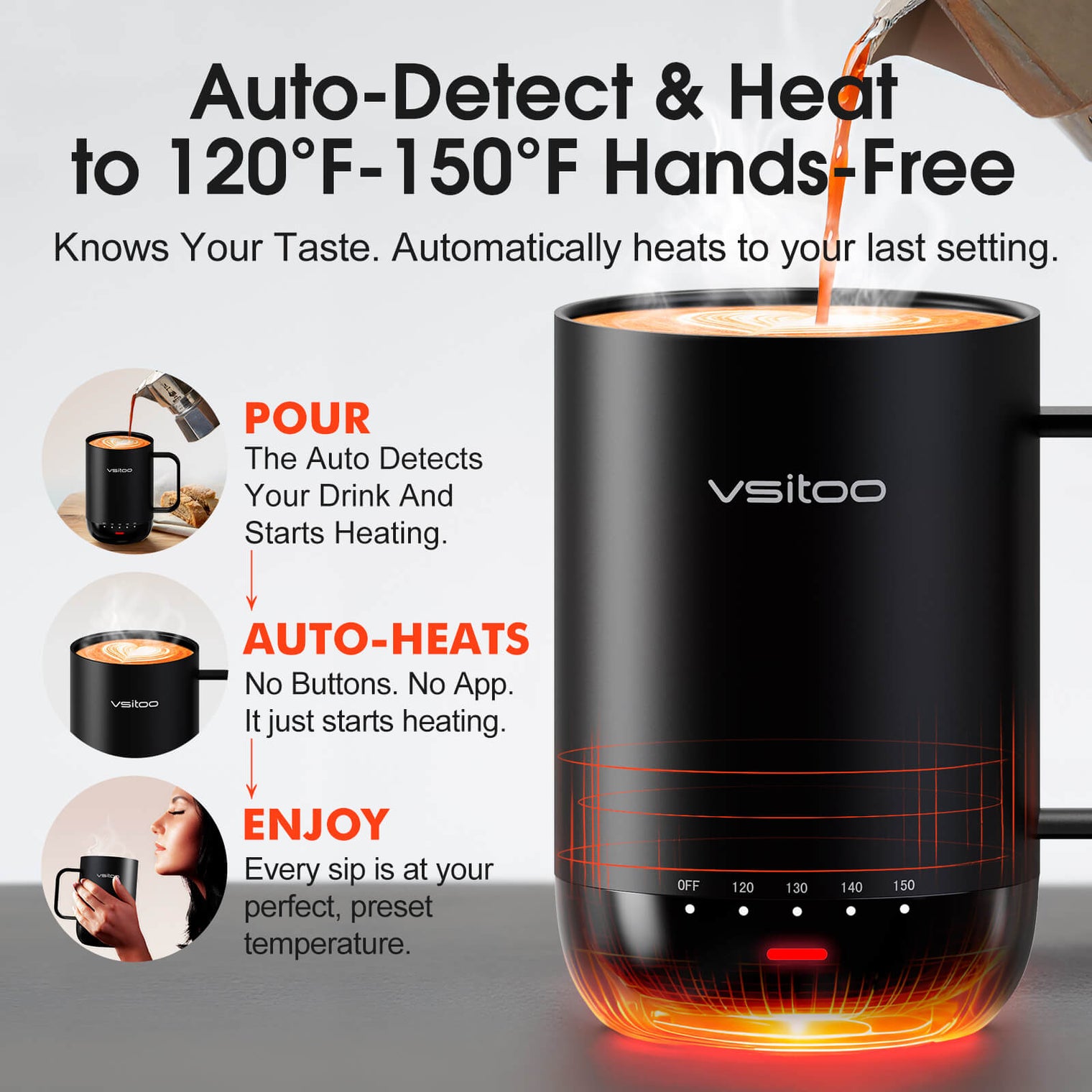 VSITOO AI Self-Heated Coffee Mug-S3 Pro VSITOO